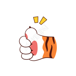 虎年动物老虎爪子点赞手势