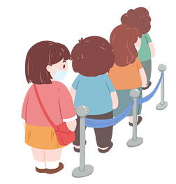 拥挤的排队人群