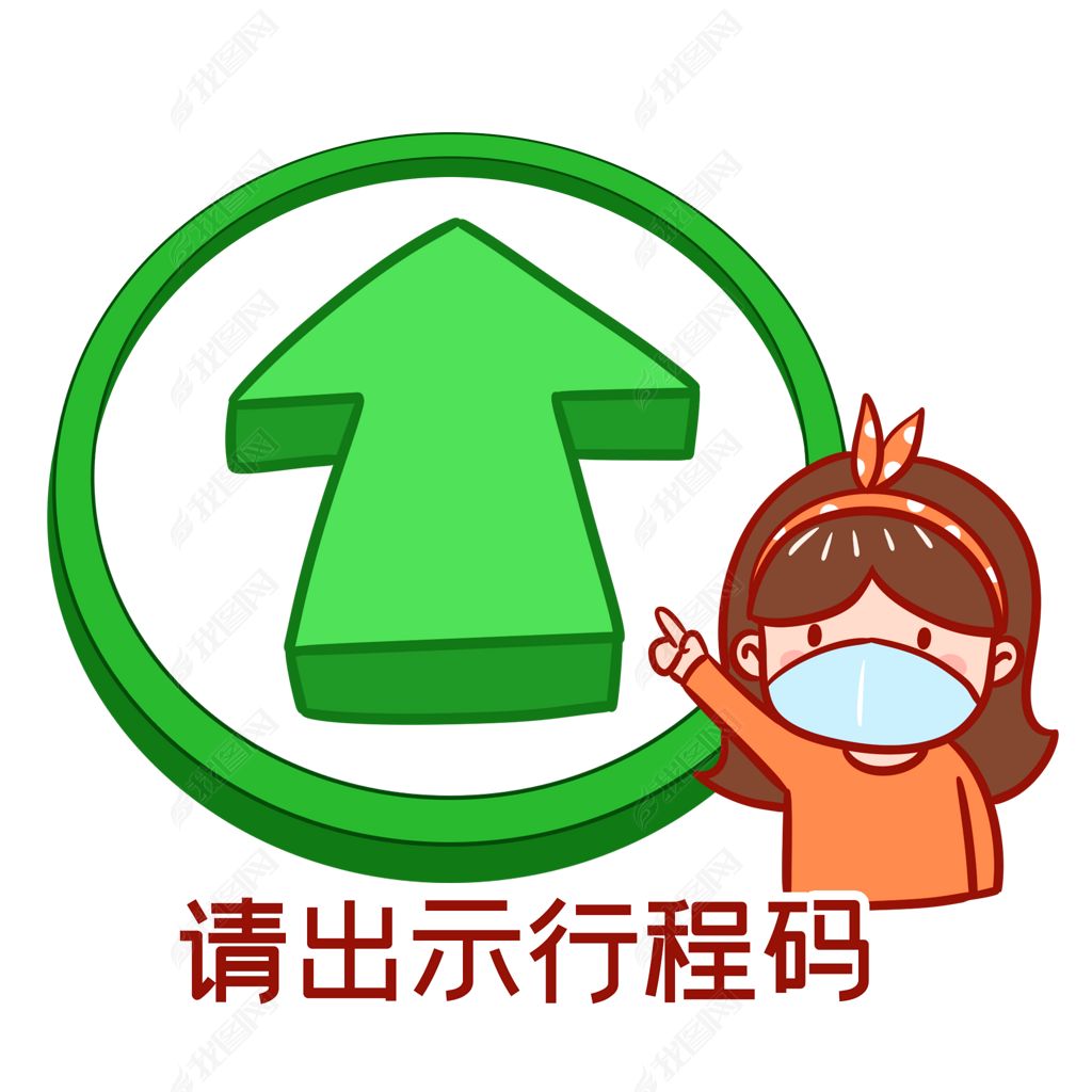 原创疫情防疫请出示行程码表情包版权可商用