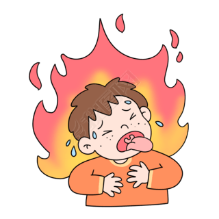 上火喷火咽喉肿痛男孩