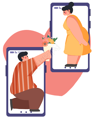 七夕情人节手机线上约会跪地求婚