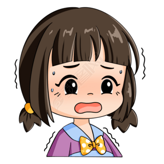 紧张慌张表情包小女孩紧张
