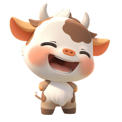 3dc4d立体动物卡通可爱小牛
