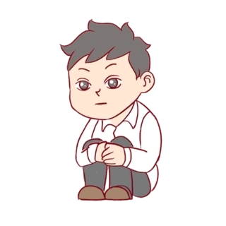 表情包男孩等待无奈失落动图gif