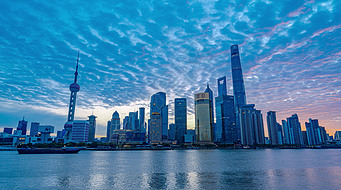 8K震撼延时上海北外滩城市日出风光