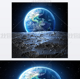 蓝色地球从月球表面-美国
