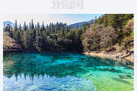 Beautiful pond in Jiuzhaigou national park