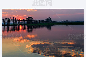 U bein Bridge in Myanmar