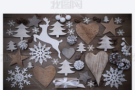 Many Christmas Decoration,Heart,Snowflakes,Star,Present,Reindeer