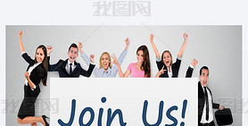 Join us word on banner