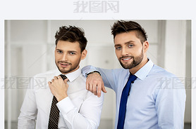 Two men fashion models posing