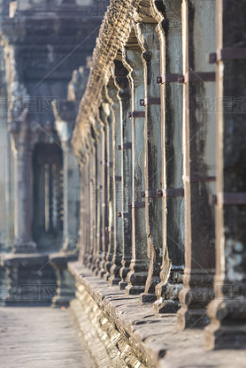 Angkor Wat temple Details with morning light, Cambodia