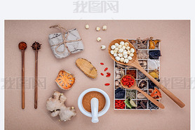 Alternative health care dried various Chinese herbs