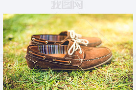 mens brown leather shoes, suede leather. mens fashion concept, brown mocassins ready for catalog and