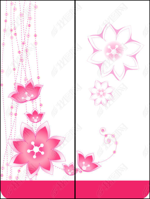 粉色花朵玻璃移门图案下载