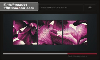 浪漫紫色花朵背景无框画设计模板下载