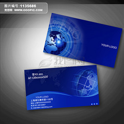 蓝色科技地球 IT 网络服务名片模板