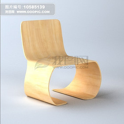 3d弧形创意特色椅子模型效果