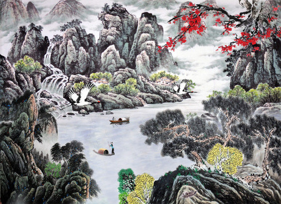 山水风景国画图片