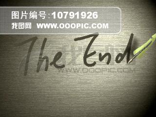 鹅毛笔写的结束theend片尾用结束字幕的视频素材