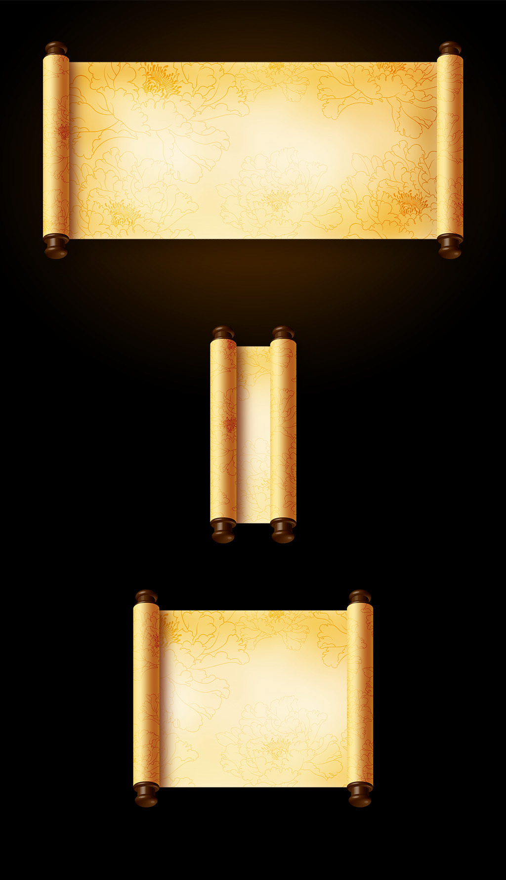 中国风卷轴素材画卷打开动画高清视频