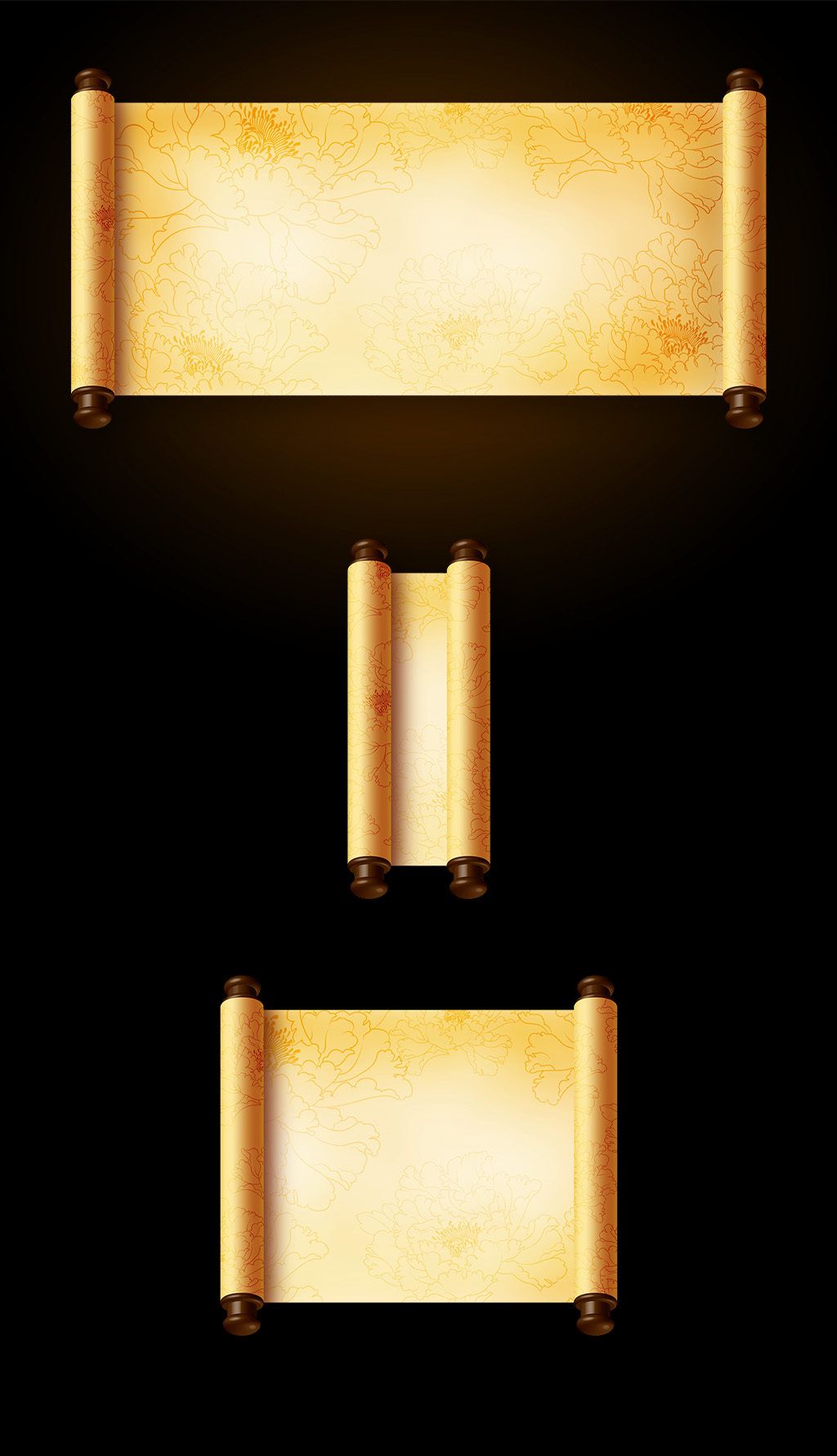 中国风卷轴素材画卷打开动画高清视频