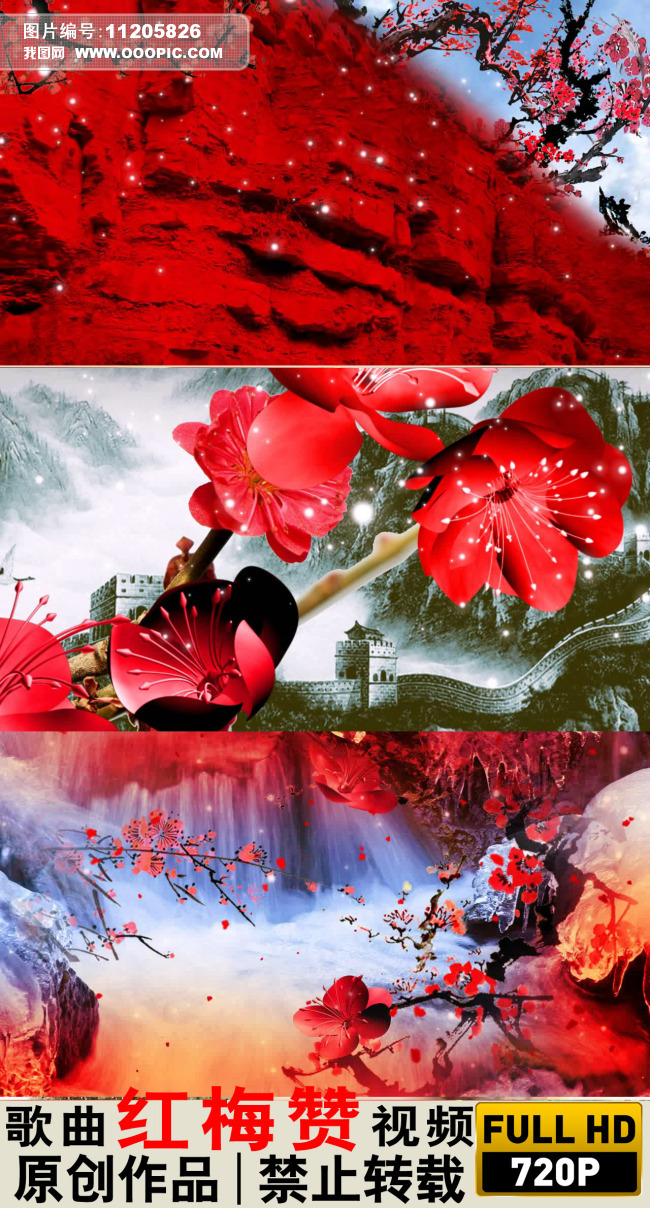 红梅赞视频背景