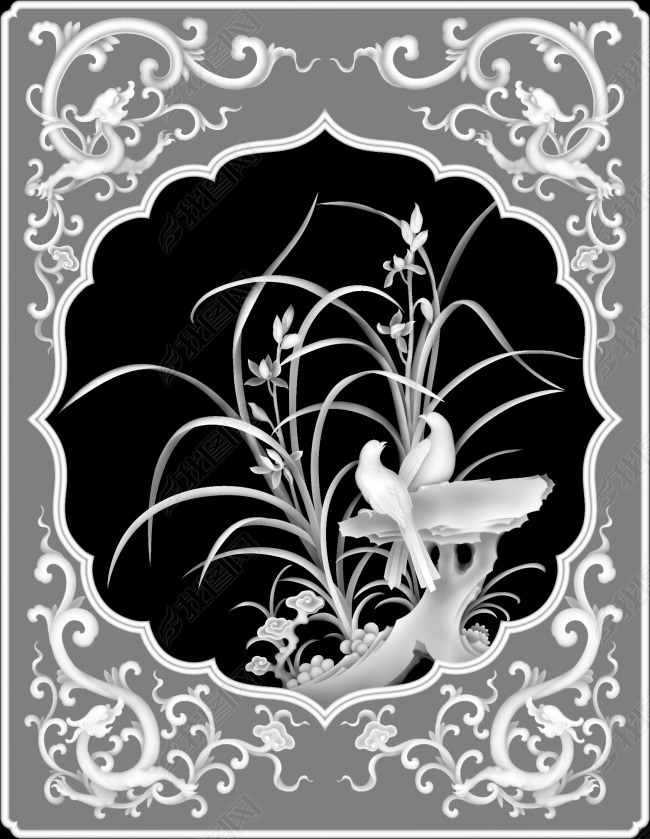 原创菊花灰度图