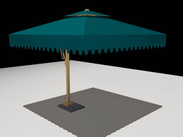 泳池户外遮阳伞3D模型