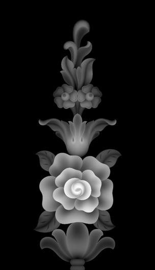 浮雕灰度图洋花