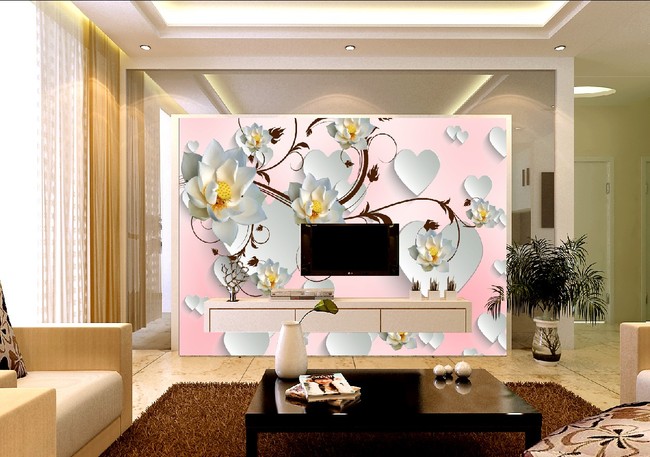 客厅3d荷花电视背景墙图片设计素材-高清psd模板下载(60.