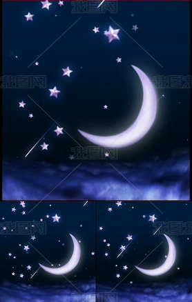 夜空星星月亮流星的视频