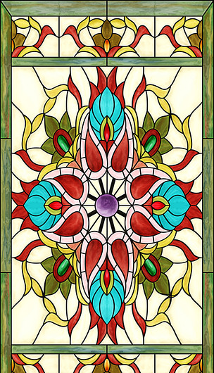 教堂玻璃蒂凡尼彩绘玻璃装饰画