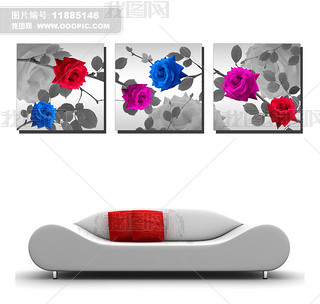 玫瑰花抽象精品无框画设计图下载
