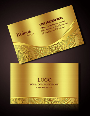 金色奢华高档花纹名片psd模板下载