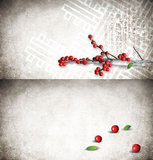 原创红豆中国风素雅海报背景版权可商用