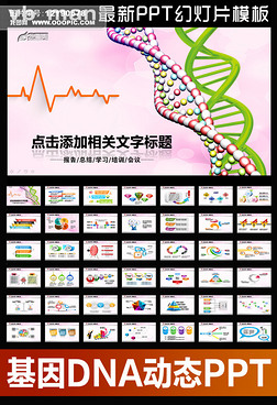 基因DNA医学研究生命生物动态PPT模板