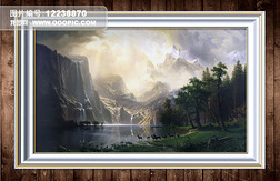 Albert河谷森林写实风格背景墙油画