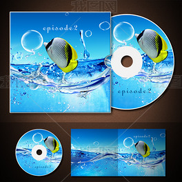 蓝色海洋世界CD封套光盘设计