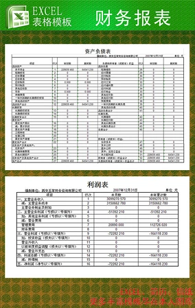 财务报表excel模板