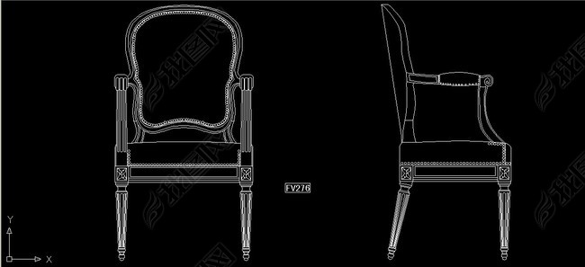 路易十六时期小提琴构造胡桃木扶手椅