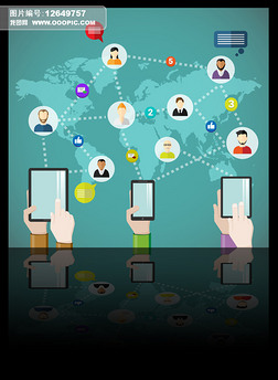 社交生活展板设计|卡通社交生活背景