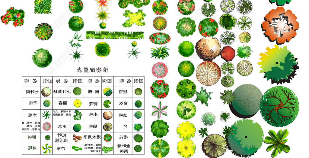 高清景观园林植物园艺小品psd分层绿植
