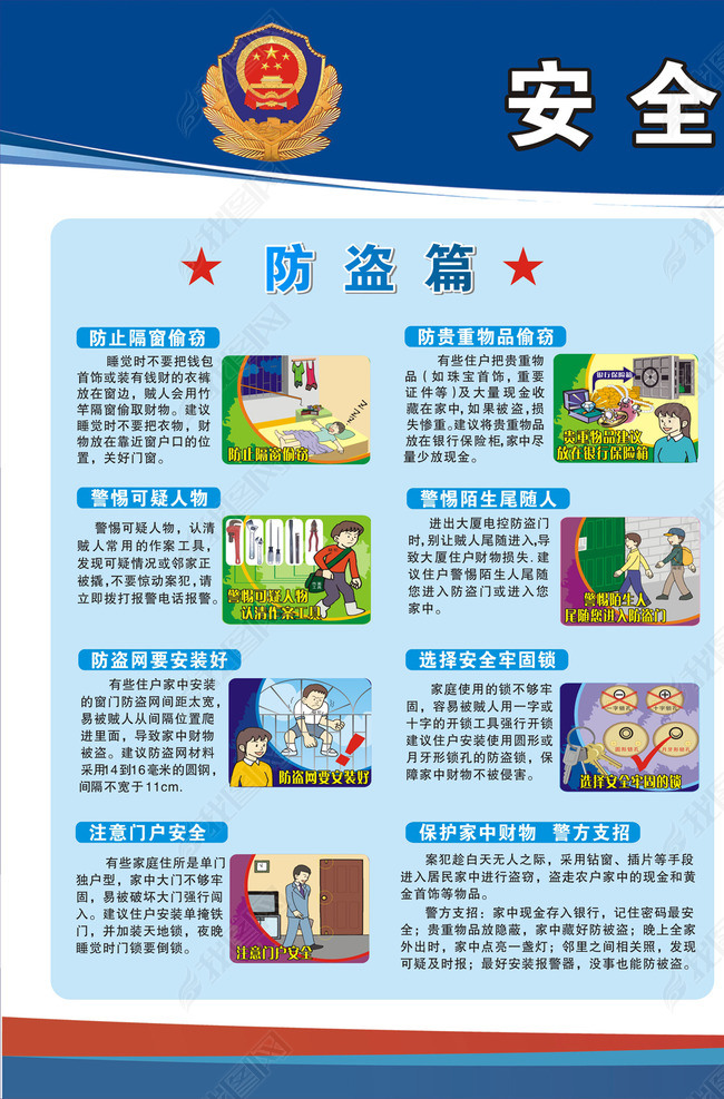 防盗防骗防抢展板