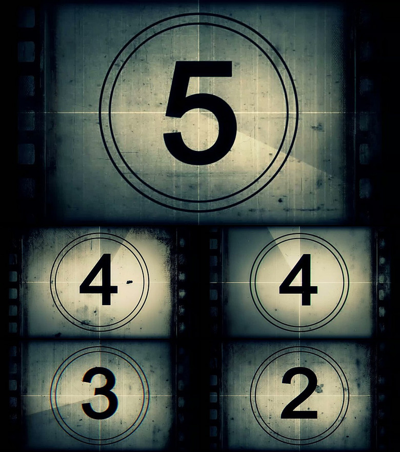 旧电影特效倒计时视频