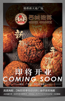 西树泡芙海报dm宣传单页设计图