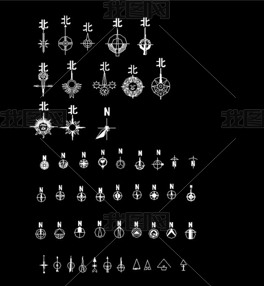 指北针cad平面图