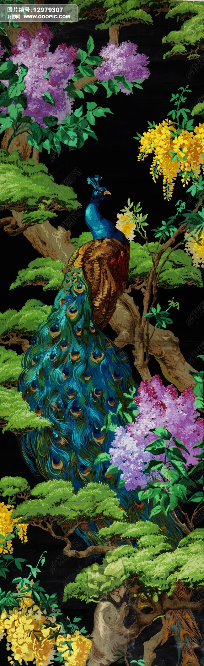 孔雀松树玄关图