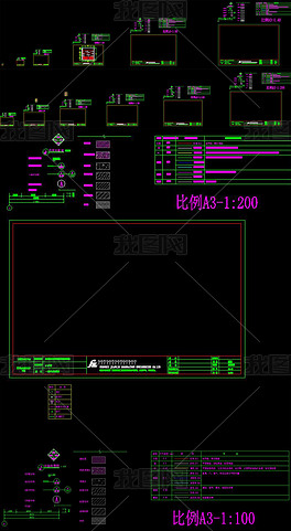 CAD标准图框颜色线型符号填充尺寸索引