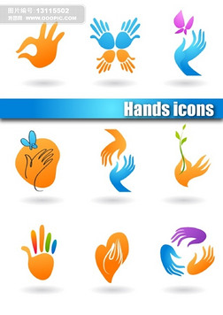 手印手掌手势icon图标psd素材